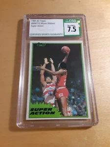 1981/82 Topps #110 Midwest MOSES MALONE CSG 7.5 Houston Rockets Basketball (#D) - Picture 1 of 2