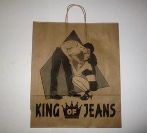 10 Vtg KING OF JEANS Philadelphia Pa STORE PAPER SHOPPING BAG Passyunk Ave - Picture 1 of 4