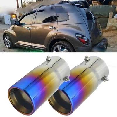 2xFor Chrysler PT Cruiser Exhaust Pipe Tip Rear Tail Throat Muffler Stainless Foto 1 de 4