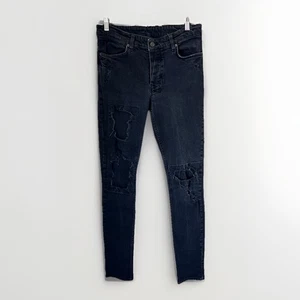 Ksubi Washed Black Distressed Overlay Boneyard Skinny Jeans - Picture 1 of 8