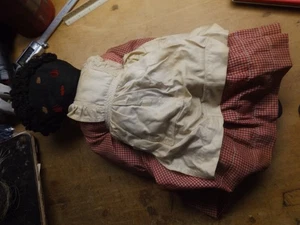 Antike afroamerikanische schwarze Stoffpuppe Dame 17 Zoll hoch fairer Zustand - Bild 1 von 14