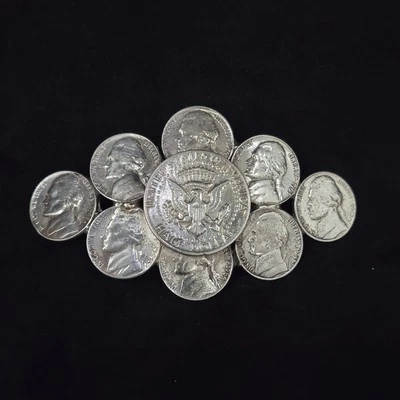 Vintage Handmade Coin Belt Buckle 1963-1980 US Half Dollar & Nickels Unique - Image 1 of 4
