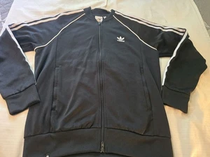 Chaqueta de chándal Adidas para hombre talla L negra cremallera completa usada en excelente estado - Imagen 1 de 9