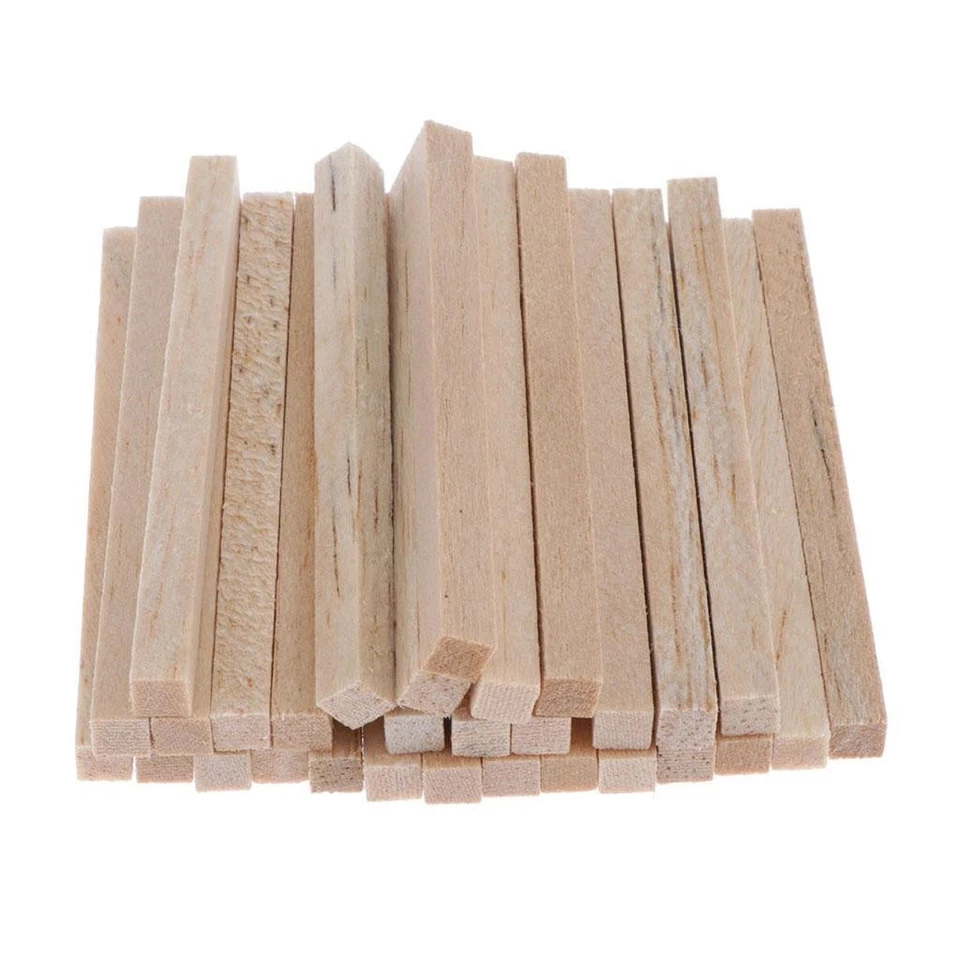 30x Unfinished Plain Balsa Wood Round Stick Dowel Rod DIY Craft - Image 1 of 1