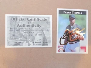 1992 Front Row FRANK THOMAS ~ 24k Gold Signature /4000  - Picture 1 of 4