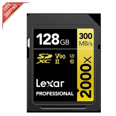 Tarjeta SD 2000x UHS-II 128 GB con velocidad de 300 MB/s para cámaras Full HD y 8K Foto 1 de 4