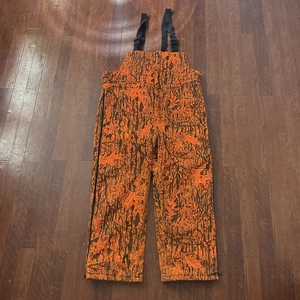 Master Sportsman Men's Vintage Insulated Bib Overalls Size XL Orange Camo - Picture 1 of 13