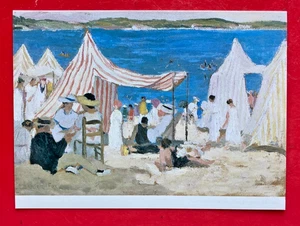 AUST. POSTCARD- FRENCH BEACH SCENE BY ETHAL CARRICK FOX, CASTLEMAINE ART GALLERY - Foto 1 di 2