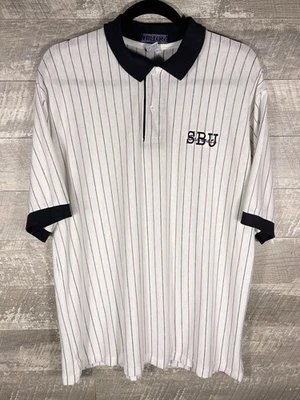 Camisa Polo De Colección SBU Bearcats Azul Púrpura Rayas Delgada Para Hombres XL Hecha en EE. UU. Foto 1 de 4