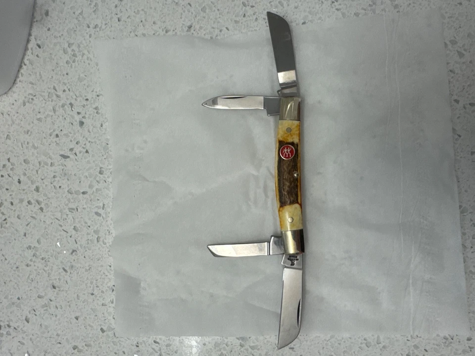 Zwilling J.A. Henckels Solingen Red Shield 4 Blade Hand Forged Stag Congress - Image 1 of 4