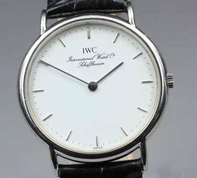 [Exc+5] IWC Portofino 3331 Cal.22105 33mm White Dial Black Quartz Herrenuhr - Bild 1 von 4