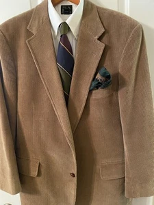 Blazer Brooks Brothers Cord para hombre 43R 3 botones tostado usado en excelente estado - Imagen 1 de 9