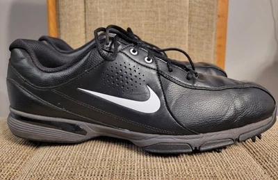 Nike Golf Durasport III Golf Shoes Black Leather Soft Spikes 628527-002 Size 9.5 - Image 1 of 4