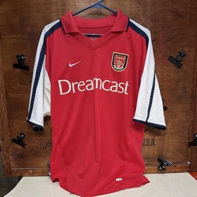 Nike Arsenal Dreamcast Soccer Jersey Shirt Short Sleeve Red White Navy