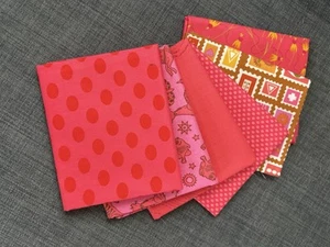 Alison Glass Fat Quarters CORAL Colorway - 6 FQs - Picture 1 of 7