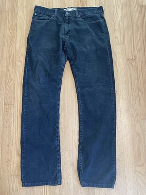 Levis 514 Pants Mens 34 Black Corduroy Slim Straight Fit 34x34 * - Image 1 of 4