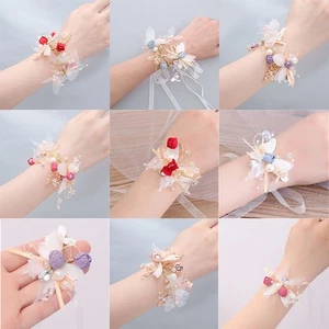 Hand-Made Bracelet Bridesmaid Flower Wedding Ornament Butterfly Sisters - Picture 1 of 24