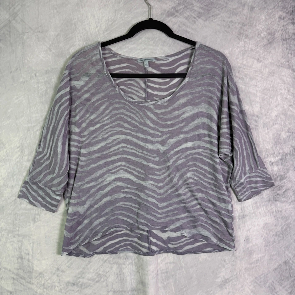 Top para mujer Charlotte Russe de colección y2k talla M púrpura estampado de cebra indie cyber rave Foto 1 de 4