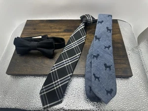 Little Boys Tie And Bowtie Lot Of 3- Wonder Nation, Old Navy - Picture 1 of 14