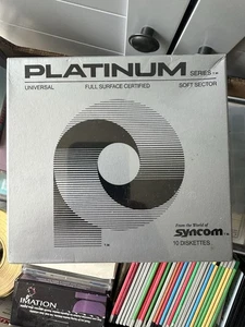 VTG Syncom Platinum 5 1/4 Diskettes DSDD Box of 10x Floppy Disk NEW Sealed Boxed - Afbeelding 1 van 4