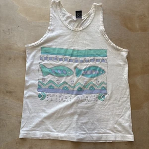 Vintage DelRay Beach Tank Top Small White - Picture 1 of 10