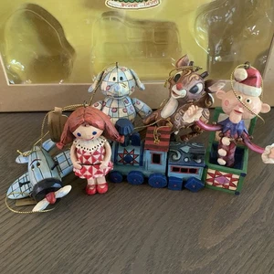 Jim Shore Enesco Rudolph das Rentier mit der roten Nase 2008 Ornament Set 4009805 - Bild 1 von 9