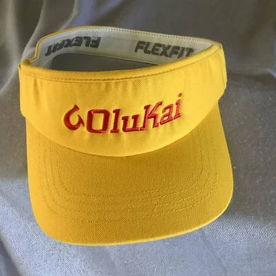 Козырек Olukai Hawaii желтый Flexfit один размер подходит для большинства шляп пляжное солнце - Изображение 1 из 4
