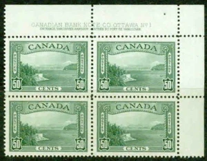 CANADA 1938 – 50¢ VANCOUVER HARBOUR PLATE BLOCK - VF** - Bild 1 von 1