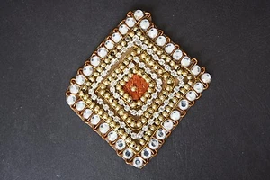 Patch applique vintage Jasdee lavoro a mano strass e ricamo stile lavoro A1319 - Foto 1 di 1