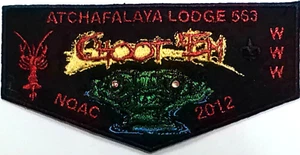 CHOOT EM OA ATCHAFALAYA LODGE 563 BSA 2012 NOAC SOLAPA OJOS ILUMINADOS! SWAMP PEOPLE - Imagen 1 de 2