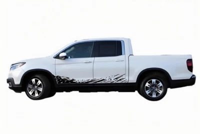 Calcomanía de vinilo con gráficos a rayas de salpicaduras de barro para puerta lateral Honda Ridgeline Foto 1 de 3