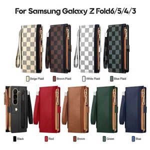 Custodia telefono per Samsung Galaxy Z Fold6/5/4/3 cinturino da polso portafoglio porta carte - Foto 1 di 21
