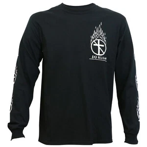Authentic BAD RELIGION Flaming Crossbuster Long Sleeve T-Shirt Black S-2XL NEW - Picture 1 of 3