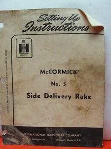 McCormick No.5 Side Delivery Rake Operator's Manual - Picture 1 of 2