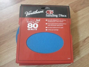 80 Grit 7" Hook N Loop Sanding Discs for EZV Floor Sanders Varathane 203938 - Picture 1 of 2