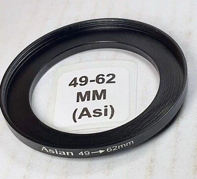 49-62mm Metal Step Up Adapter Ring 49mm Lens to 62mm Filter Converter E49-E62 - Image 1 of 4