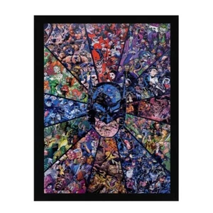 Batman Bösewicht Charakter Collage DC Comic Holz gerahmt strukturiert Bilddruck - Bild 1 von 5