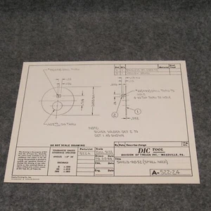 Light Bulb Blueprint Sheet DIC Tool Trojan Meadville PA Shield-RD52 Small Neck - Picture 1 of 2