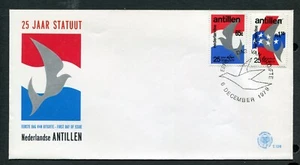 NETHERLANDS ANTILLES 1979, CONSTITUTION - 25TH ANNIVERSARY Sc 444-445 ON F.D.C. - Picture 1 of 1