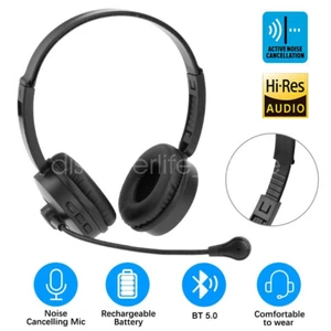 Trucker Headset Wireless Bluetooth 5.0 Headset Noise Cancelling Mic For Phone PC - Picture 1 of 26