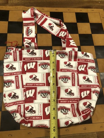 Wisconsin Badgers Tote Bag, Purse, Licensed Fabric Cover