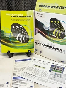 VINTAGE MACROMEDIA DREAMWEAVER 3 EDUCATION VERSION BOXED SOFTWARE WITH MANUALS - Afbeelding 1 van 9