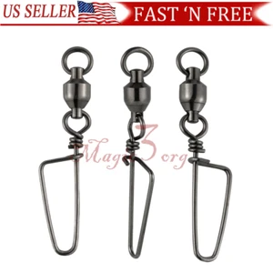 20/60pcs Fishing Ball Bearing Swivels Snap Saltwater Lure Connector 26-503Lb - Picture 1 of 15