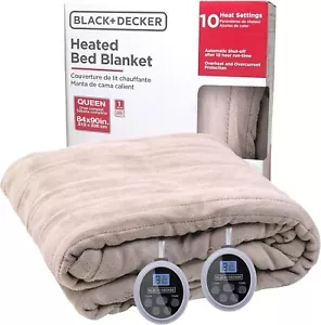 BLACK+DECKER Heated Queen Blanket, 84" x 90”, 10 Heat Settings, 10-Hour Timer - Picture 1 of 16