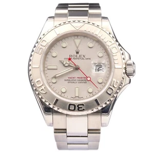 Rolex Yacht Master Mens Stainless Steel & Platinum Dial Bezel Watch 40mm 16622 - Picture 1 of 7
