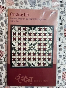C&T Publishing 80028 patrón de edredón de lirios de Navidad 70" x 70" - Imagen 1 de 2
