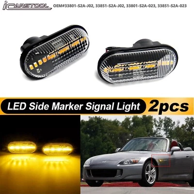 2 luces de señalización lateral LED ámbar ámbar de lente transparente para Honda S2000 AP1 AP2 S2K Foto 1 de 4