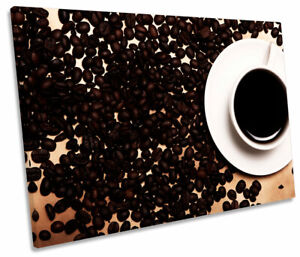Black Coffee Kitchen Beans Print SINGLE CANVAS WALL ART Picture