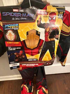 Spider-Man No Way Home Mondo-Tech Light Up Badge Muscle Chest Costume M 8-10 - Picture 1 of 2