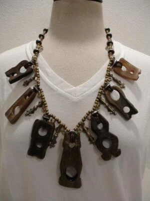 KEWA Santo Domingo Collar Antiguo Caballo Brida Colgantes Hecho a Mano Cuentas Largo Foto 1 de 4